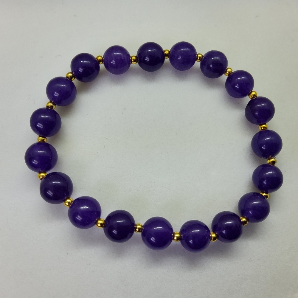 Amethyst & 14k Plated Bead Necklace
